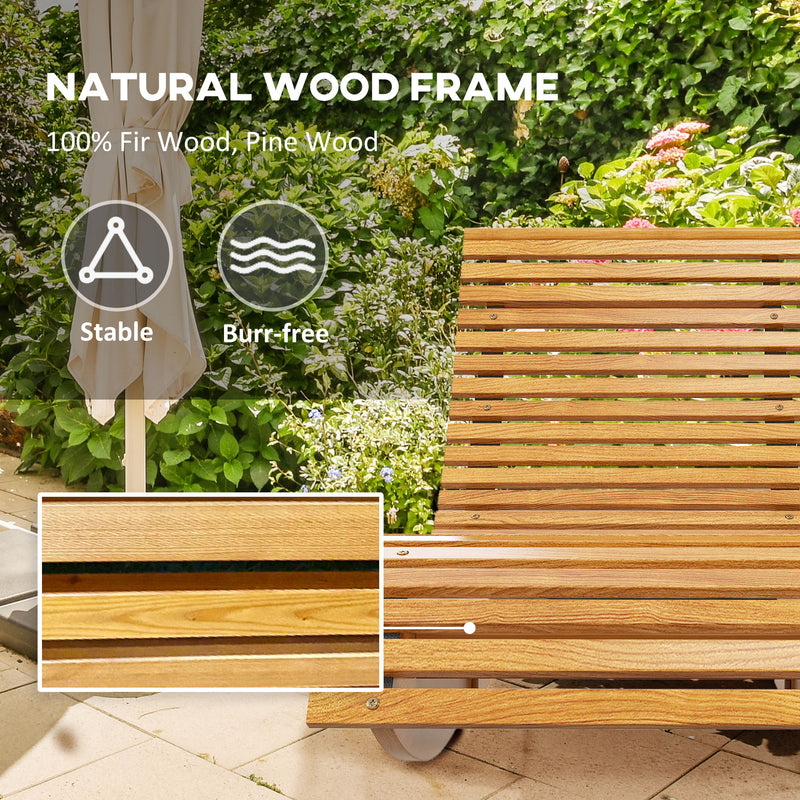 Modern Wooden Outdoor Rocking Chair with Slatted Seat Ideal for Garden or Patio Use, Teak Outsunny