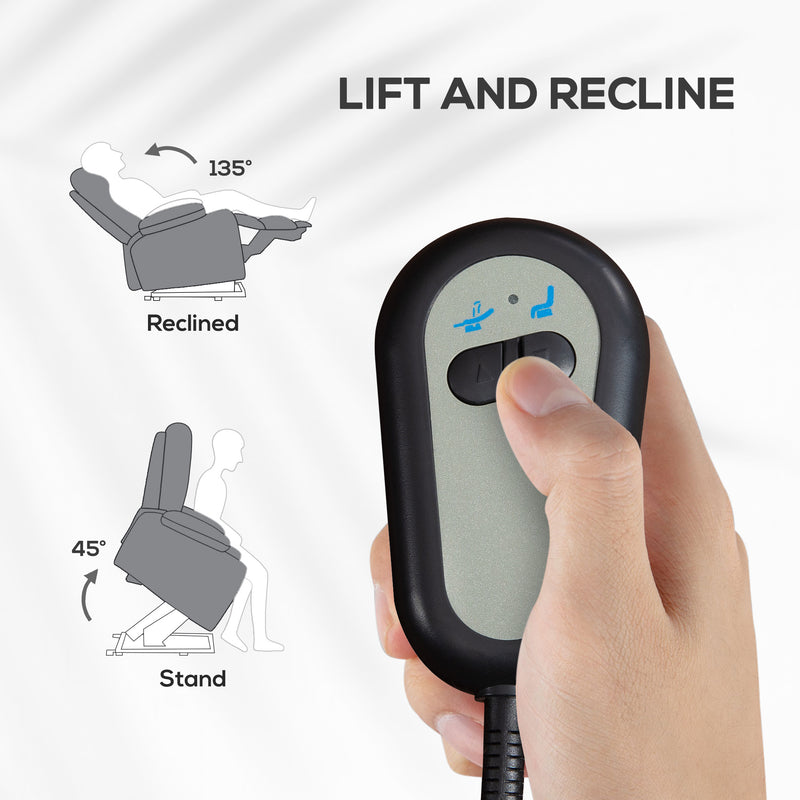 Electric Power Lift Recliner Chair for Elderly with Remote and Footrest for Living Room Charcoal Grey