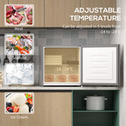 35L Grey Mini Freezer With Adjustable Temperature -24â„ƒ to -14â„ƒ by HOMCOM