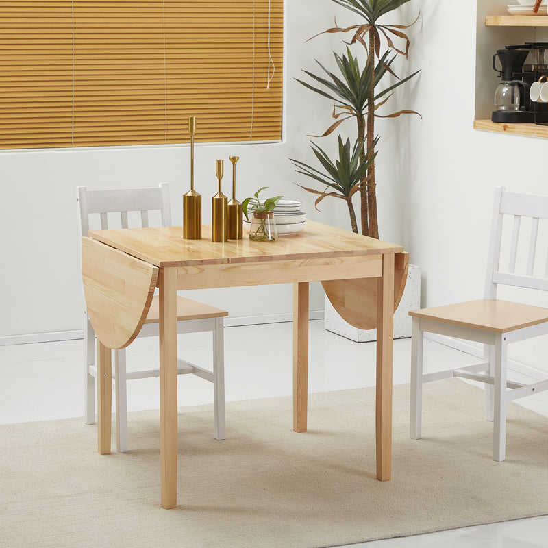 Natural Wooden Drop-Leaf Dining Table Seats 4-6 by HOMCOM