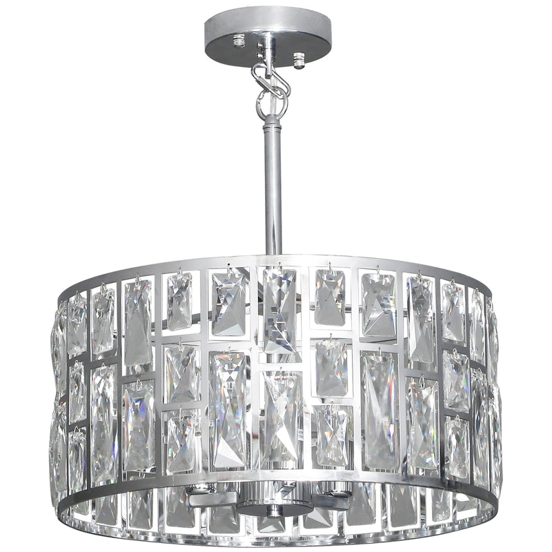 72 Inch Crystal Glass Chandelier Ceiling Light for Living Room or Hallway Silver Tone
