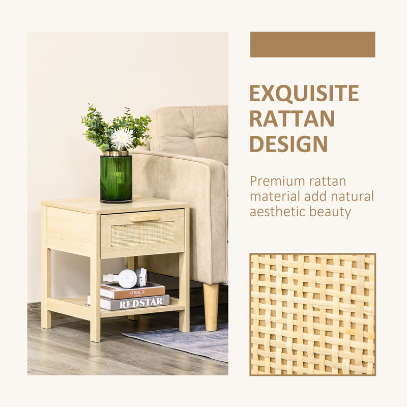 Bedroom Storage Set with 3 Drawer Chest and 2 Nightstands for a Calm Organised Space Natural Wood