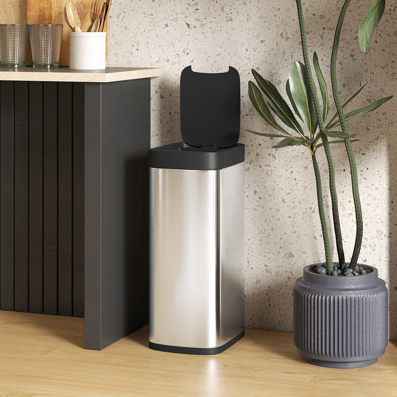 50L Grey Automatic Sensor Bin with Manual Override Ideal for Kitchen or Bedroom
