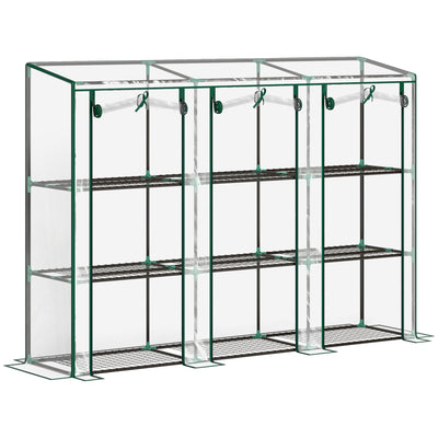 46 x 215cm Nine Shelf Walk In Greenhouse Portable Plant Grow House by Outsunny