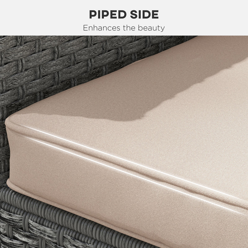 Beige Padded Garden Seat and Back Cushion Set for Outdoor Chairs Comfortable Support