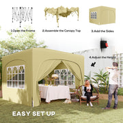 Sand 3 x 3m Pop Up Gazebo Shelter with Accessories by Outsunny