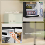 Black 85L Retro Under Counter Fridge with Chiller Box and Glass Shelves by HOMCOM