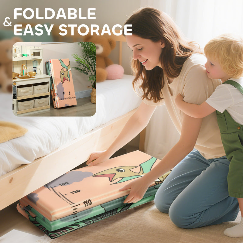Foldable Double Sided Baby Play Mat Water Resistant for Indoor or Outdoor Use Green AOSOM