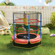 Kids Outdoor Trampoline With Safety Net For Ages 3 to 10 Ideal for Garden Play Blue AOSOM
