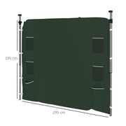 Green 195 x 295cm Replacement Gazebo Sidewall for Outdoor Shelter by Outsunny