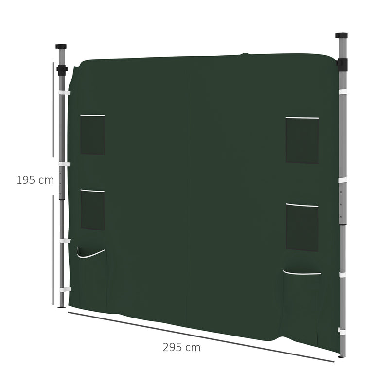 Green 195 x 295cm Replacement Gazebo Sidewall for Outdoor Shelter by Outsunny
