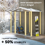 7x4 Metal Garden Storage Shed with Lockable Double Doors and Vents Dark Grey by Outsunny