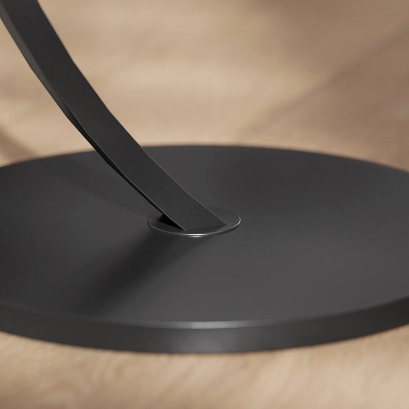 C Shaped Side Table with Marble Effect Top for Sofa or Bedside Use, White