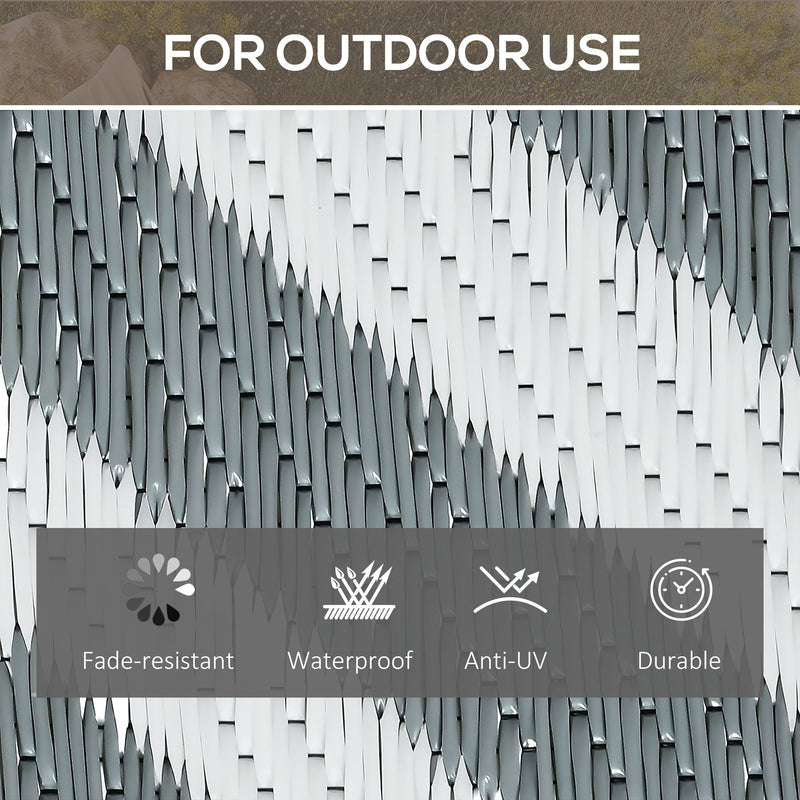 Reversible Light Grey Outdoor Rug 152x243cm for Camping Garden or Indoor Use