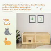 Wooden Hamster Cage with Sliding Tray and Openable Top for Syrian Hamsters by PawHut