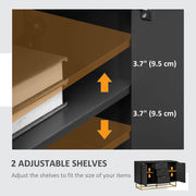 Sideboard with 3 Drawers and Adjustable Shelves for Storage in Living Room Black