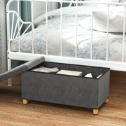 Velvet storage ottoman - Grey