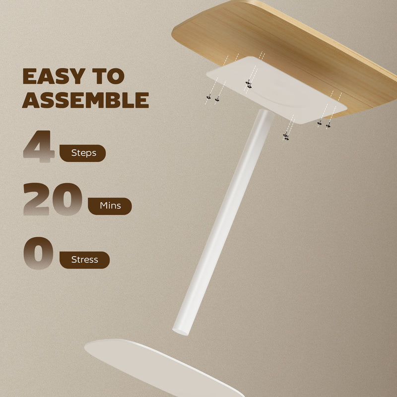 Compact Dining Table for Two Ideal for Small Kitchens Easy Clean Natural Wood White