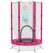 Pink 4.6ft Toddler Trampoline with Safety Net for Indoor and Outdoor Use Ages 3-6 by AIYAPLAY AOSOM