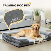 Elevated Dog Sofa Bed With Removable Washable Cover For All Breeds Grey AOSOM