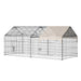Large Metal Rabbit Run and Guinea Pig Playpen 220 cm Pet Cage in Beige by PawHut