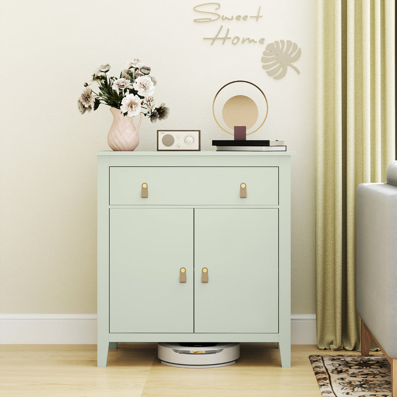 Farmhouse Style Sideboard with Storage Light Green Cabinet for Kitchen or Dining Room
