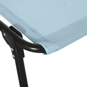 Baby Blue Folding Sun Lounger with 4 Position Reclining Backrest for Camping or Garden