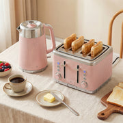 Kettle and Toaster Set for Fast Family Breakfasts and Tea Breaks Pink AOSOM