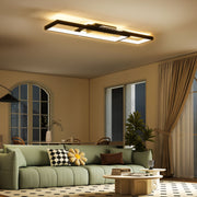 Modern Dimmable LED Ceiling Light With Remote And Wall Control For Lounge Or Bedroom Black AOSOM