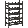 Wine Rack for 20 Bottles Compact Steel Frame for Small Kitchens or Living Rooms Black Homcom