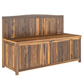Wooden Garden Bench with Hidden Compartment Brown by Outsunny