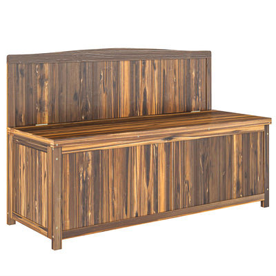 Wooden Garden Bench with Hidden Compartment Brown by Outsunny