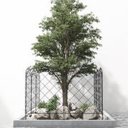 8 Piece Decorative Garden Fence Panels Rustproof Steel Edging for Flower Beds and Pets