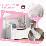 Pink 2 in 1 Toy Box with Lid for Kids Bedroom Nursery and Playroom by AIYAPLAY
