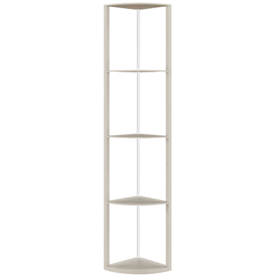 5 Tier LED Floor Lamp With Shelves And Remote Control For Living Room Or Bedroom Oak