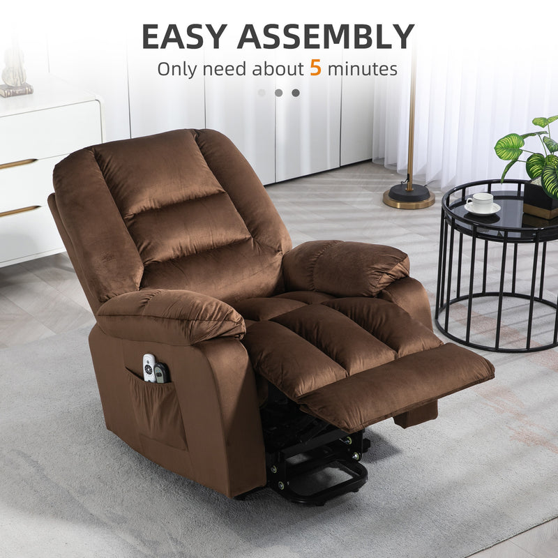 Reclining Massage Armchair with Heat and Eight Massage Points for Home Comfort Brown