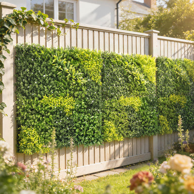 Artificial Plant Wall Panel for Privacy and Year Round Greenery Indoors or Outdoors Green Outsunny