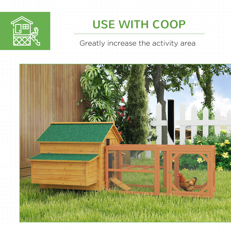 Yellow Wooden Chicken Coop and Run Set for 4 to 8 Hens with Nesting Box and Tray by Outsunny AOSOM