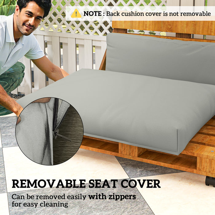 Light Grey 2 Seater Pallet Furniture Cushions UPF20+ 20cm Thick Outdoor Seat Pads by Outsunny