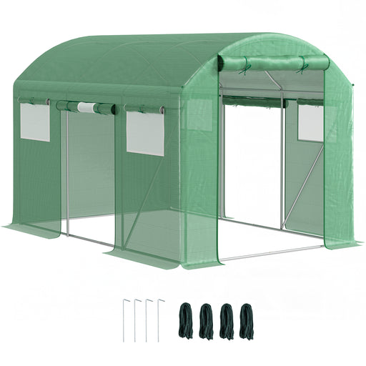 9.8 x 6.6ft Walk-In Polytunnel Greenhouse for All-Season Gardening by Outsunny