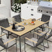 6 Seater Patio Dining Set with Cushions and Rattan Backrest in Wood Finish by Outsunny