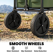 Folding Festival Trolley for Camping and Garden with 100 kg Capacity Dark Green Outsunny