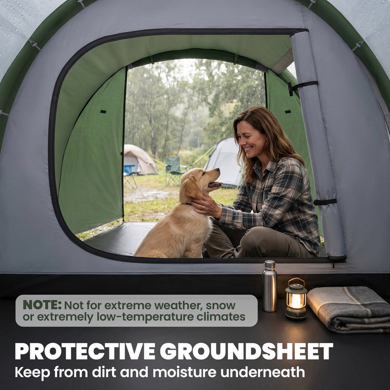 Outsunny Three-Man, Two-Room Tent - Green