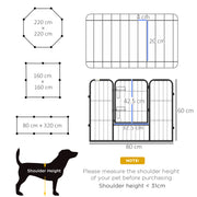8 Panel Steel Dog Playpen Indoor Outdoor Puppy Exercise Fence Portable Black