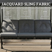 3 Seater Garden Swing Chair with Adjustable Canopy and Thick Cushions Light Grey Outsunny