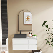 Black Arched Wall Mirror 60 x 90cm for Home and Bedroom by HOMCOM