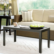 Garden Coffee Table with Quick-Dry Slatted Top for Outdoor Relaxing and Entertaining Grey Outsunny