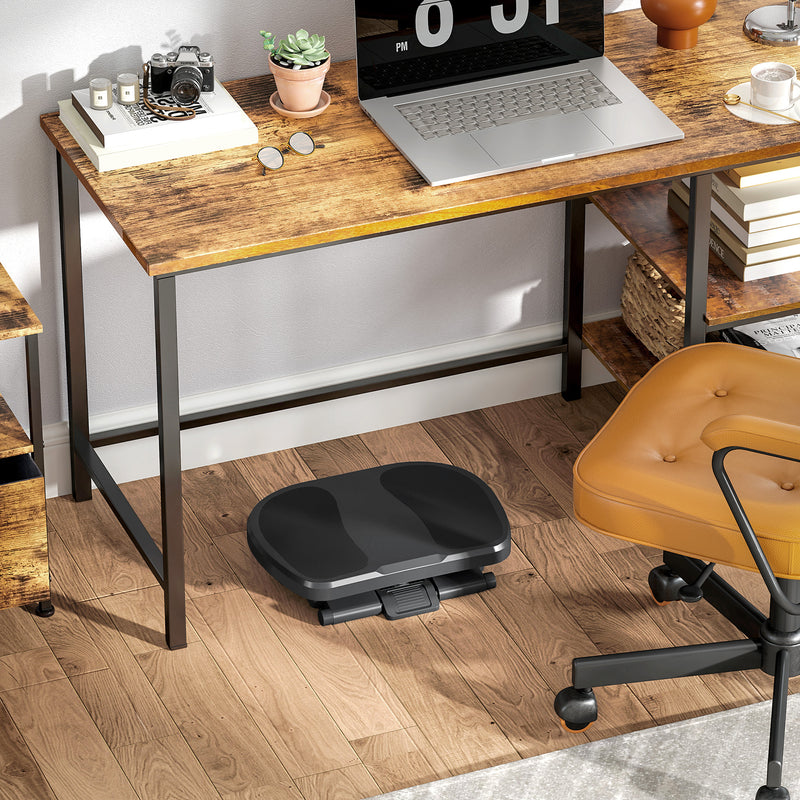 Grey Adjustable Under Desk Footrest with 3 Height Levels by HOMCOM