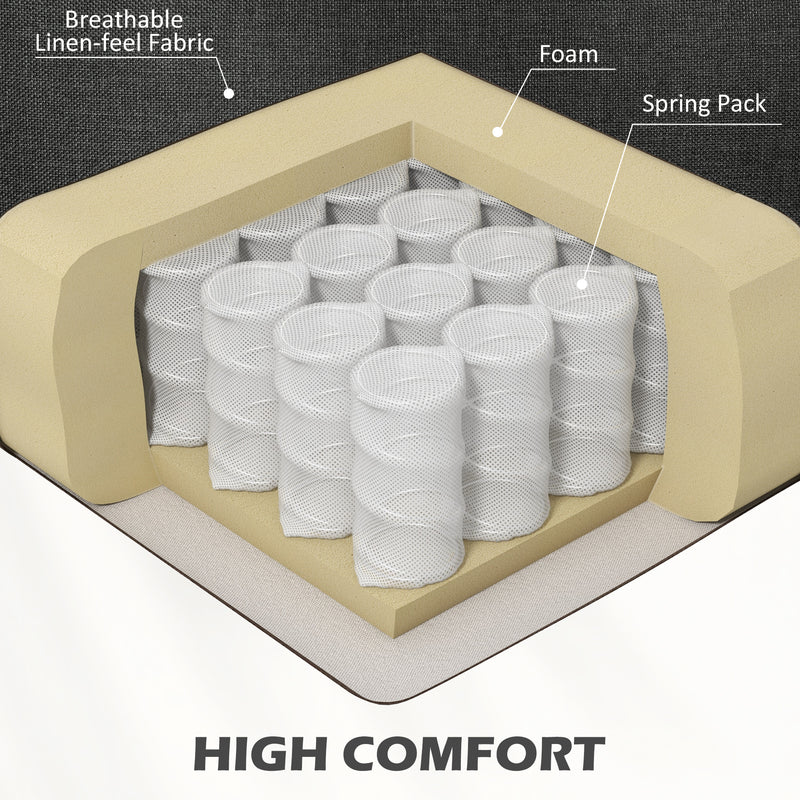 Mid Century Accent Armchair with Pocket Sprung Seat for Living Room Comfort Charcoal Grey