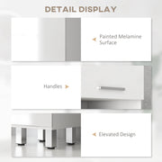 Tall Slim Bathroom Storage Cabinet With Adjustable Shelves And Drawer, High Gloss White